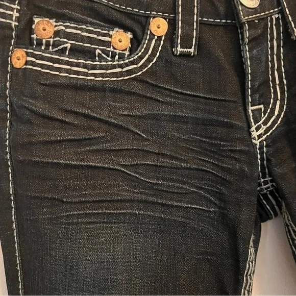 NWT True Religion Womens Johnny Big T Dark Wash Big Stitch Straight Leg Jeans 27 - Picture 4 of 13